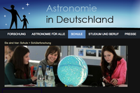 Screenshot www.astronomie-in-deutschland.de